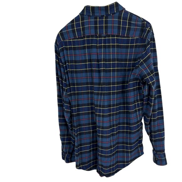 Lands End Mens Traditional Fit Long Sleeve Button Down Plaid Flannel Shirt L - Picture 6 of 10